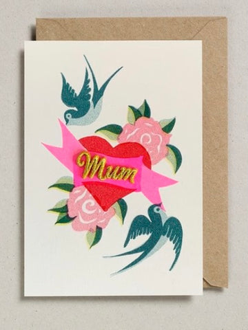 Mum Birds & Flowers Mothers Day Card by Petra Boase