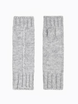 Grey Frosty Fingerless Gloves by Ange