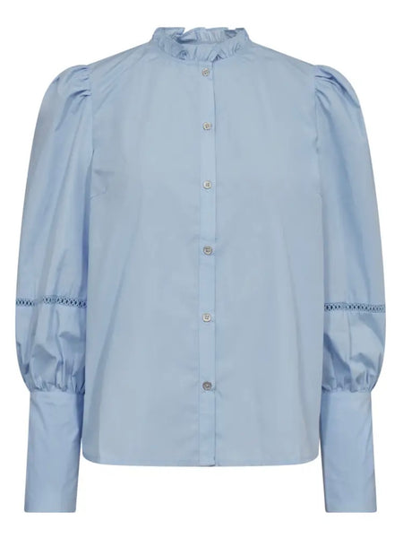 Blue Lace Detail Shirt by Co-Couture
