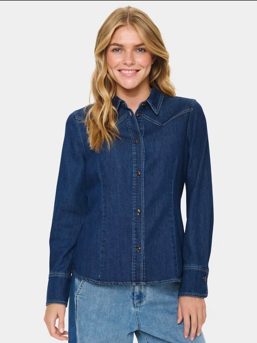 Dark Denim Western Shirt By Saint Tropez