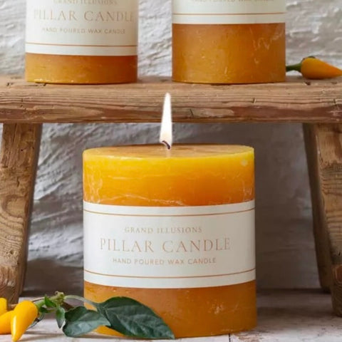 Ochre Pillar Candle 10cm