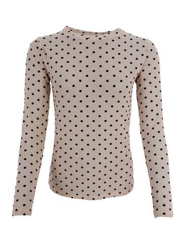Beige Dotted Mesh Tee by Black Colour