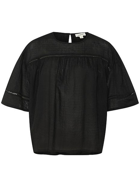Black Cotton Ladder Laced Blouse By Soaked
