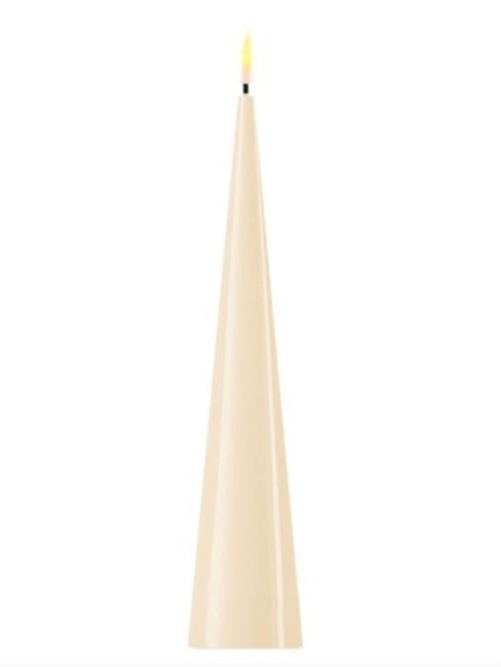 Large Cream Cone 38cm LED Candle