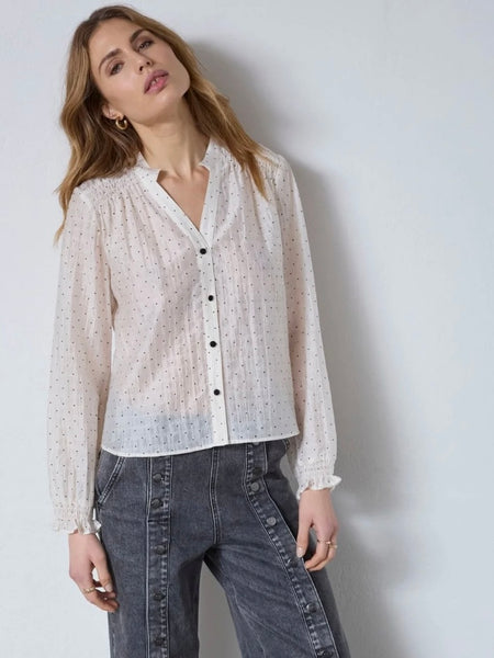 Off White Dot Shirt by Co Couture
