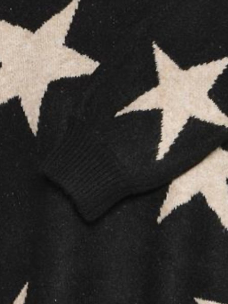 Black Oatmeal Star Jumper by B Young