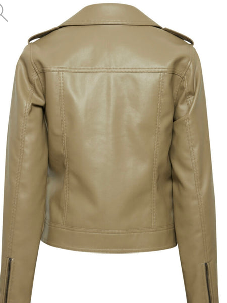 Aloe Faux Leather Biker Jacket by B Young