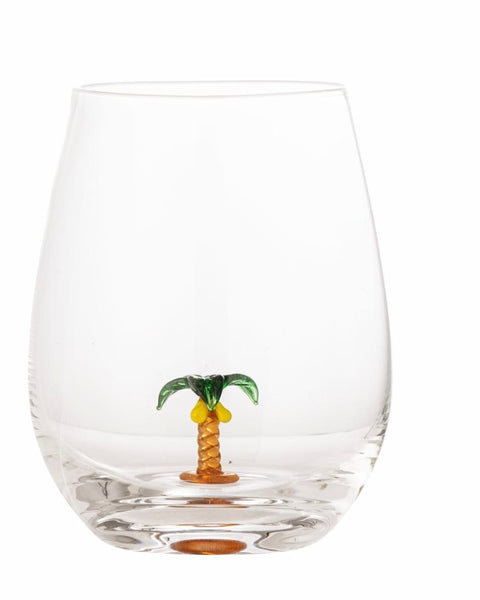 Palm Tree Drinking Glass