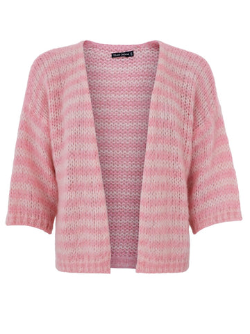 Rose Striped Knitted Cardigan by Black Colour