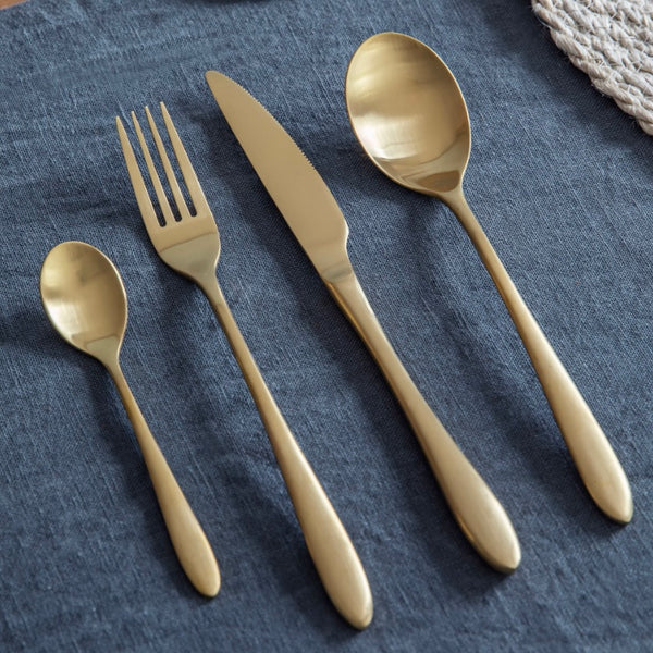 Gold Finish 16 Piece Cutlery Set