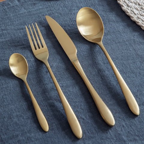 Gold Finish 16 Piece Cutlery Set