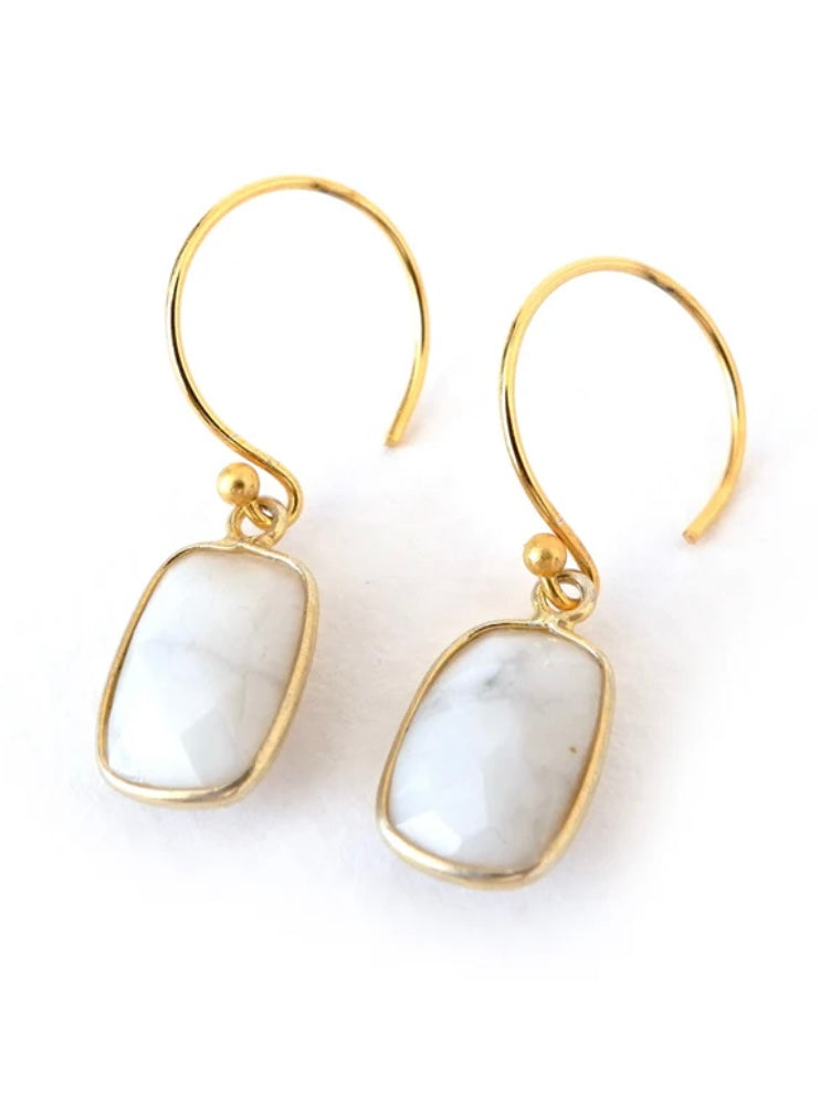 White Howlite Gemstone Earrings