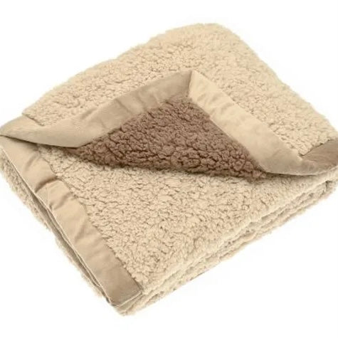 Taupe Cosy Sherpa Throw Linen