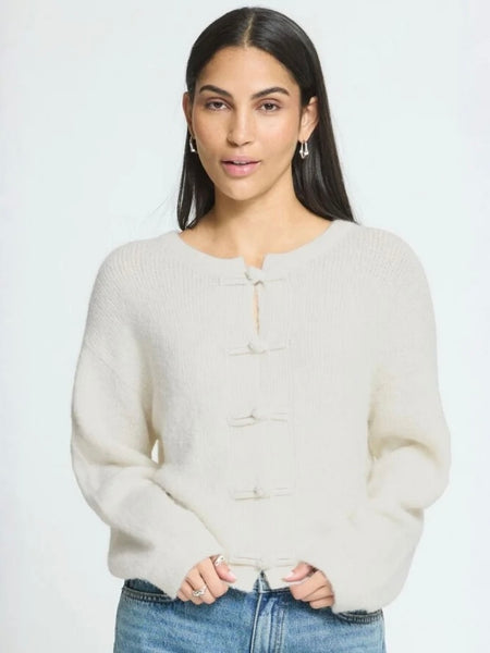 Ecru Toggle Button Cardigan by Ichi