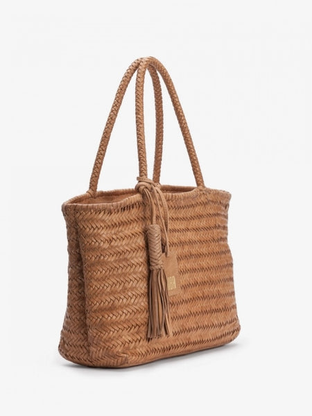 Camel Hand-Braided Shoulder Bag by Biba