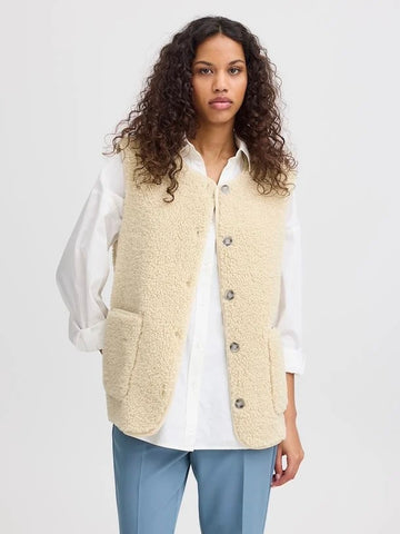 Almond Teddy Gilet by ICHI