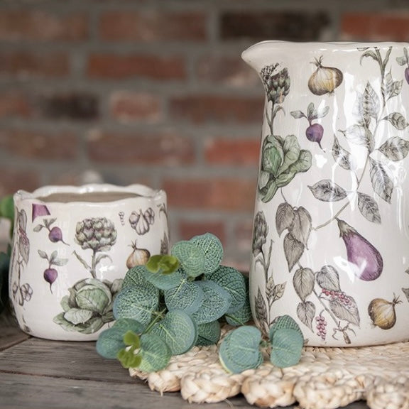 Small Vegetable Pattern Ceramic Planter
