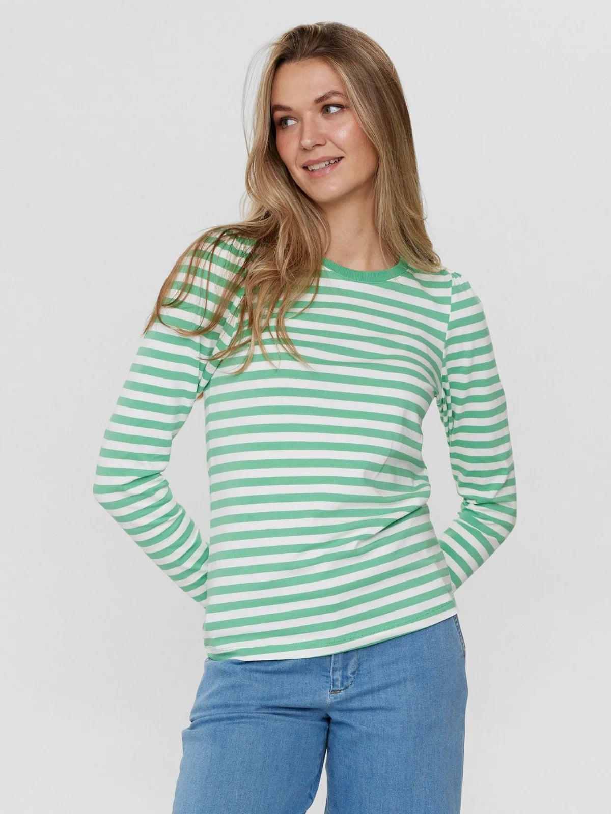 Green Stripe Long Sleeve T Shirt by Nümph