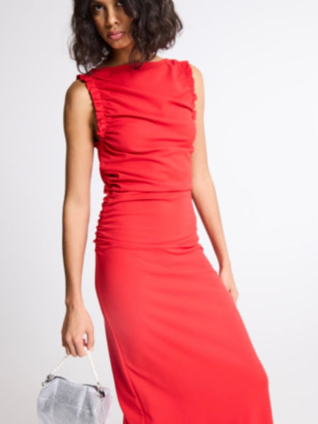 Red Jersey Dress By ICHI