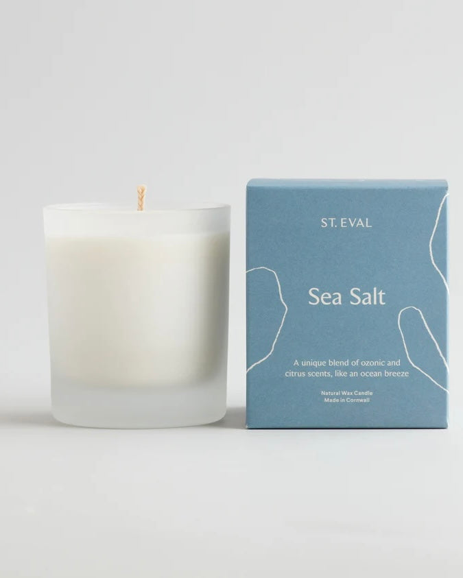 St Eval Sea Salt Lamorna Glass Candle