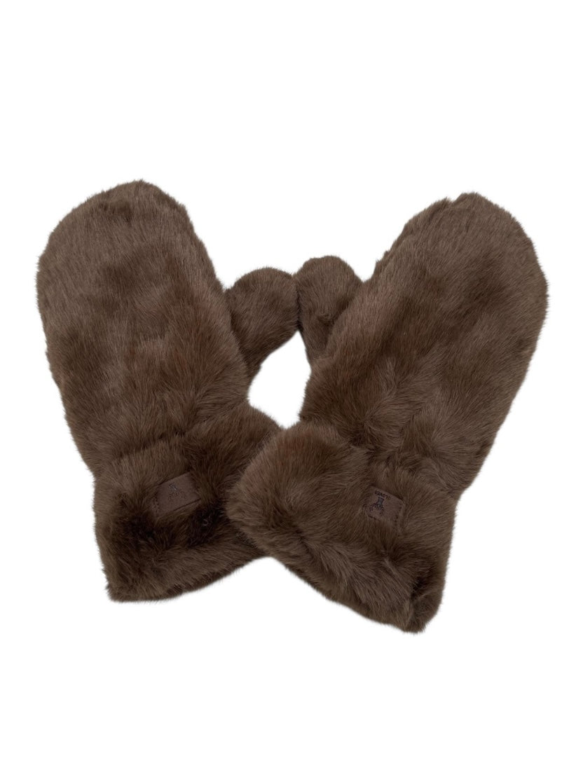 Brown Faux Fur Mittens