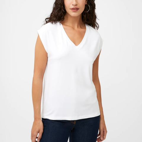 White V Neck T-Shirt by Great Plains