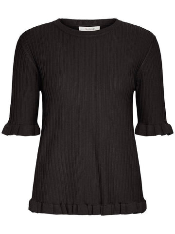 Black Ruffle Sleeve Knit by B Young