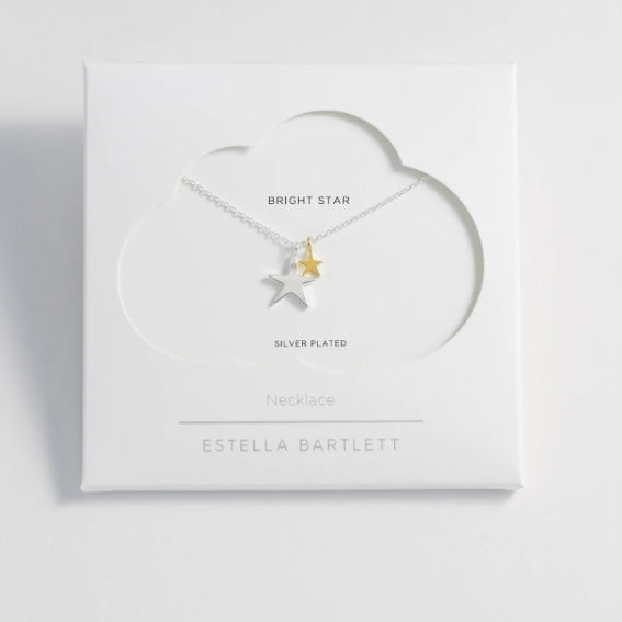 Silver & Gold Double Star Necklace by Estella Bartlett