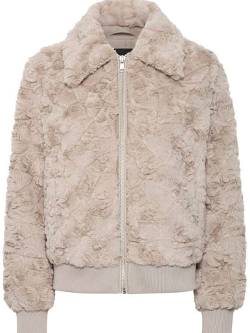 Mocha Teddy Bomber Jacket by B Young