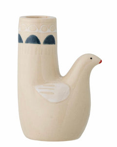 Cream Stoneware Bird Candle Holder