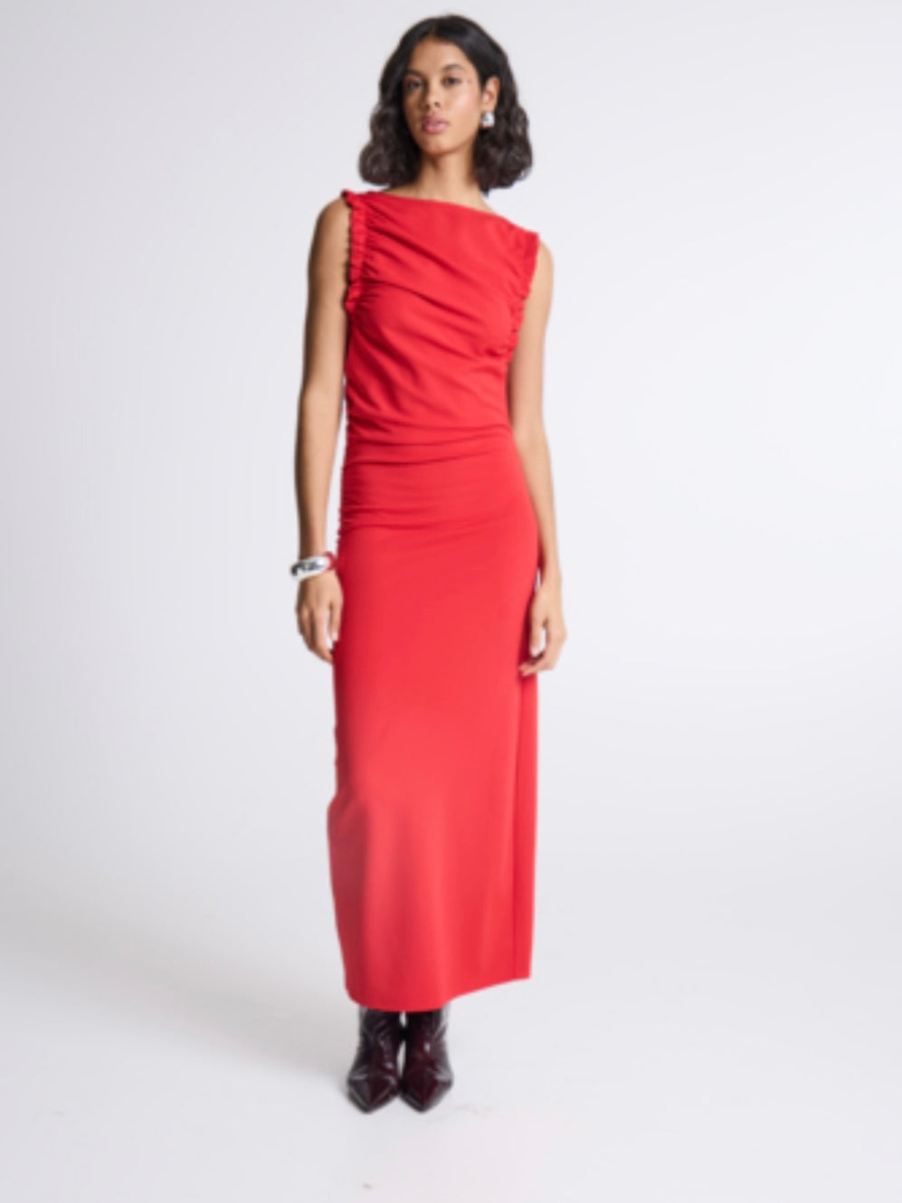 Red Jersey Dress By ICHI