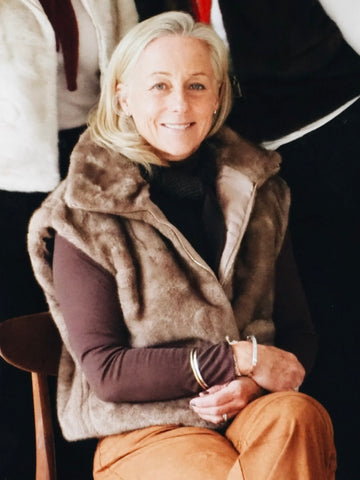 Taupe Faux Fur Gilet Zip Front