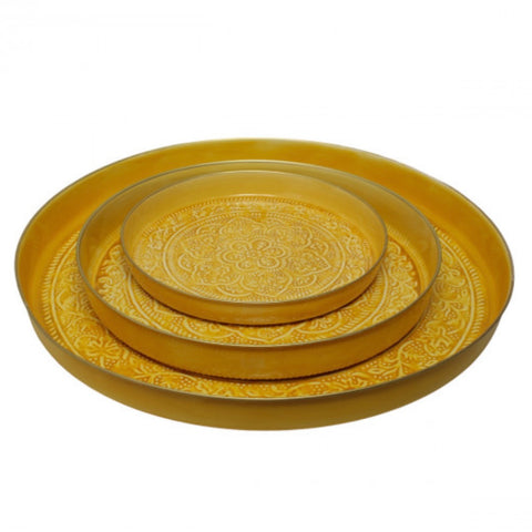 Ochre Medium Metal Berbere Tray