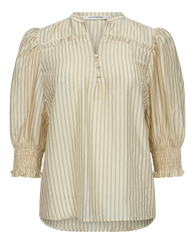 Oatmeal/Black Stripe Shirt by Co Couture