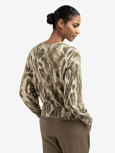 Khaki Animal Soft Sweater By Yaya