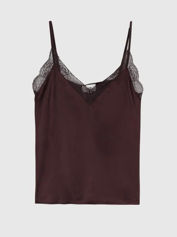 Wine Vintage Lace Strap Top An’ge