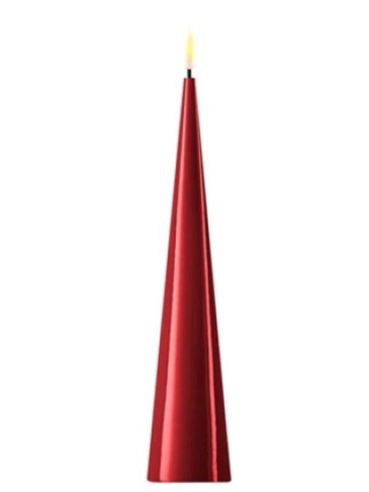 Medium Bordeaux Cone 28cm LED Candle