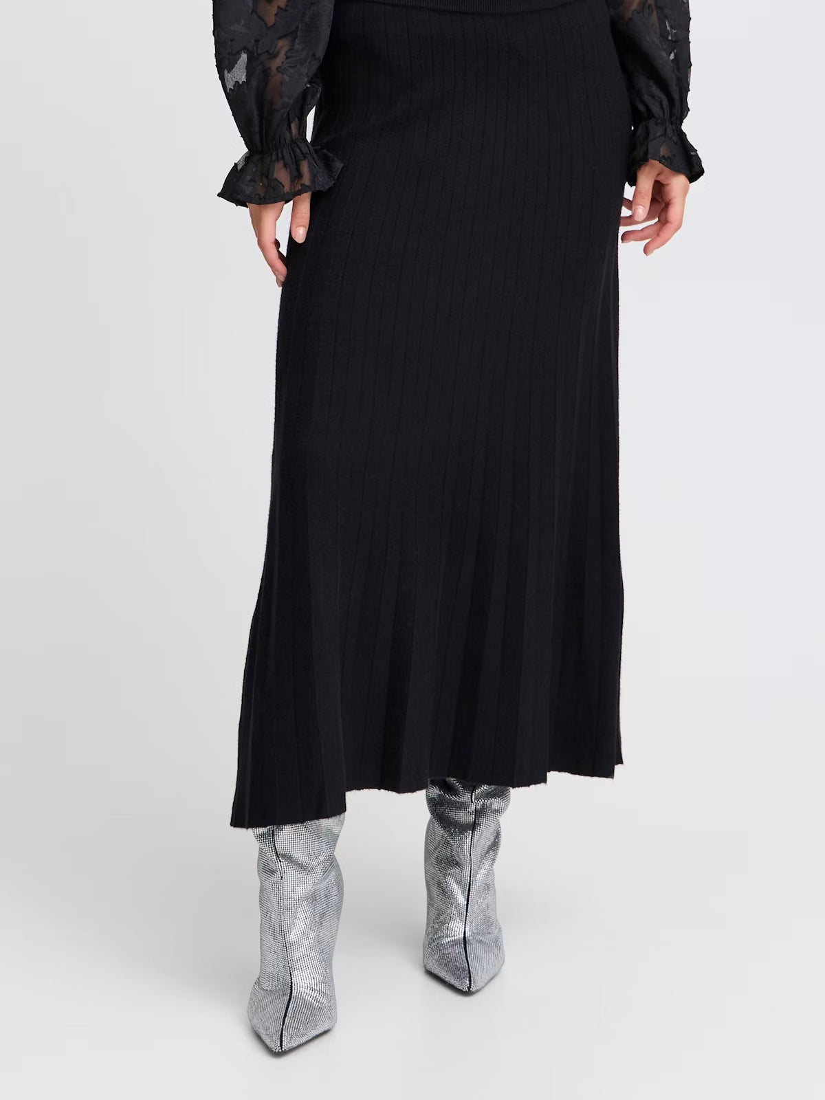 Black Knitted Skirt by B Young