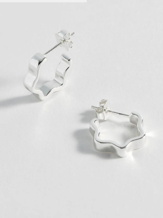 Silver Plated Wave Earrings- by Estella Bartlett