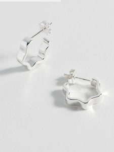 Silver Plated Wave Earrings- by Estella Bartlett