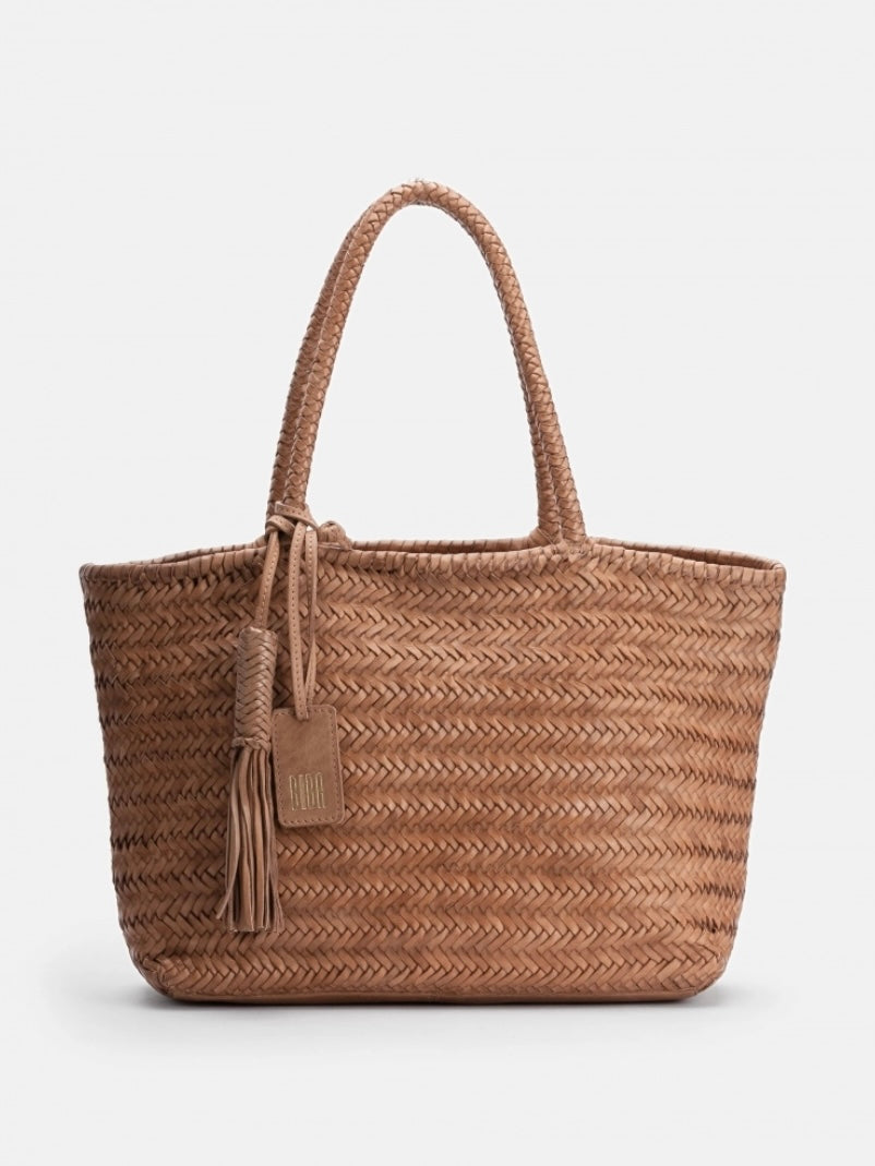 Camel Hand-Braided Shoulder Bag by Biba