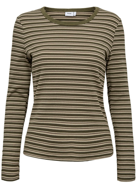 Olive Green Stripe Tshirt by Numph