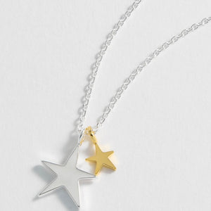 Silver & Gold Double Star Necklace by Estella Bartlett
