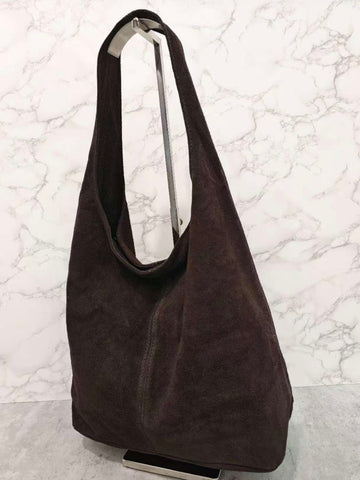 Chocolate Suede Tote Bag