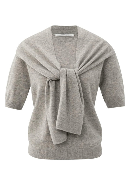 Brownish Grey Scarf Detail Knit By Yaya