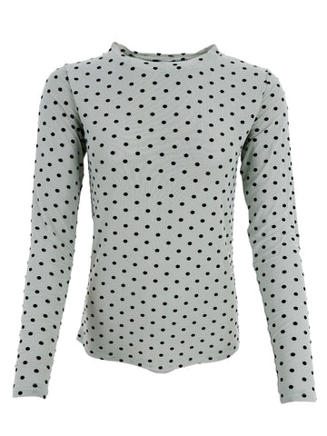 Pastel Green Dotted Mesh Tee by Black Colour