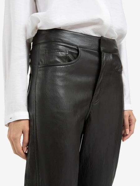 Brown Faux Leather Carrot Legs By Yaya