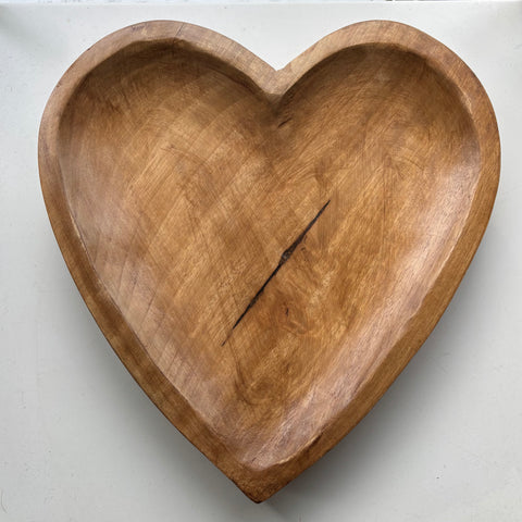 Wooden Heart Decorative Bowl
