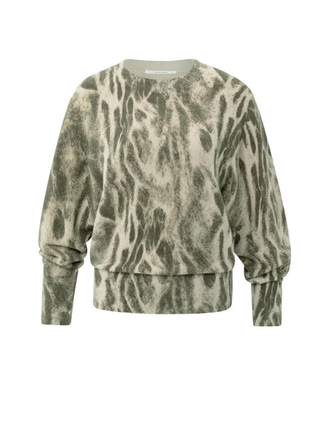 Khaki Animal Soft Sweater By Yaya