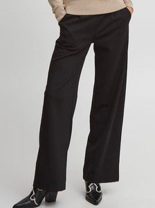 Black Wide Leg Jersey Trousers by B Young
